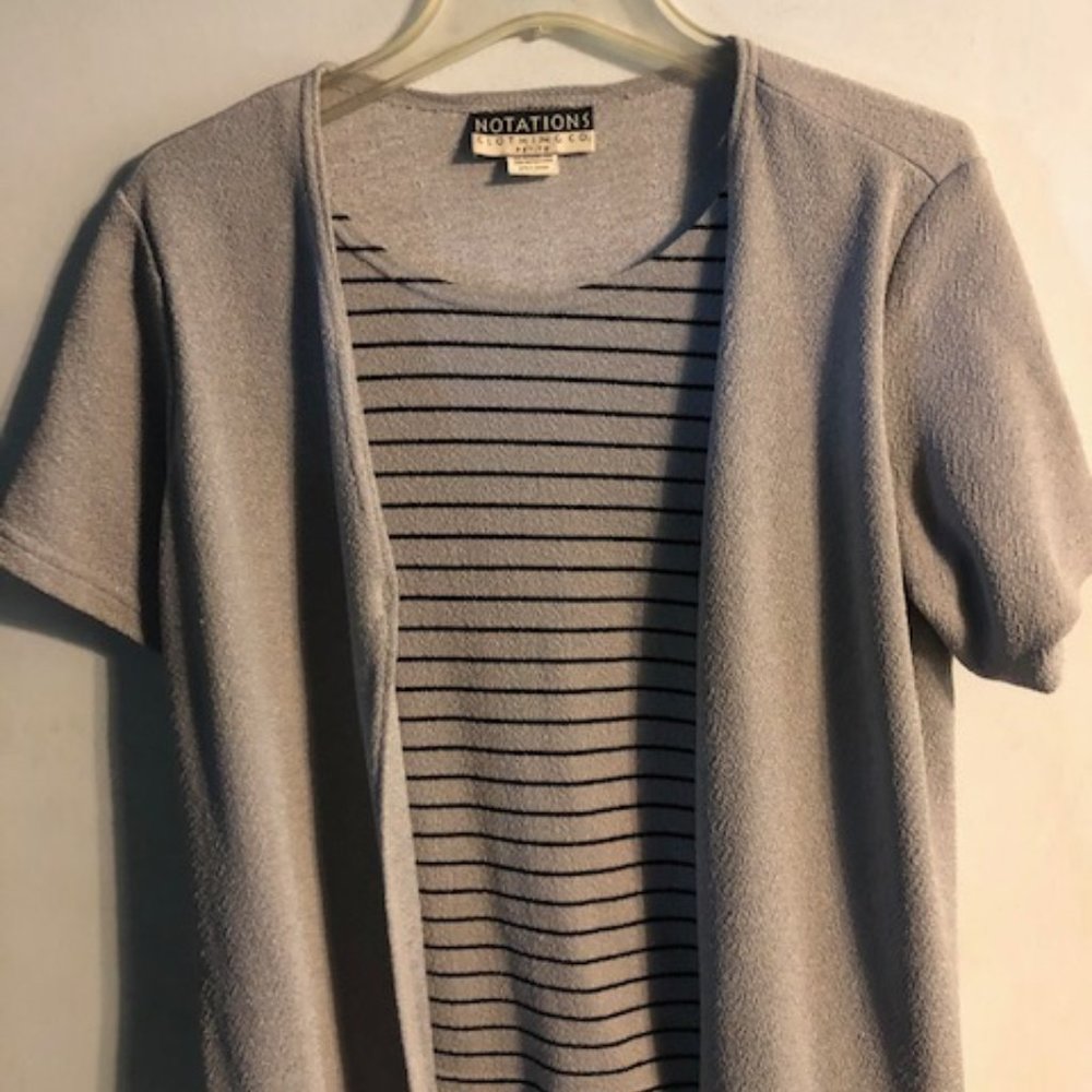 Notations Short Sleeved Top With Attached Shell